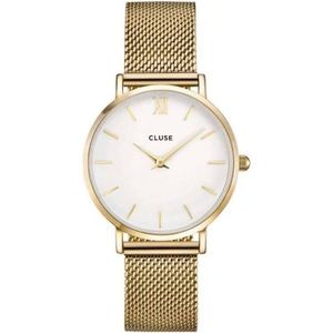 Cluse Minuit Mesh White Gold Watch